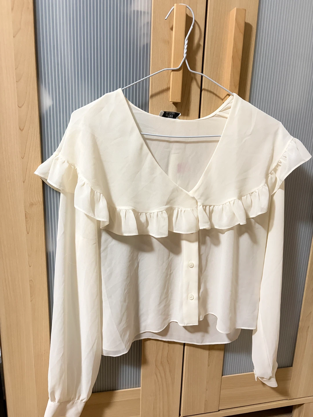 Wilfred Cream Ruffle Blouse Size S