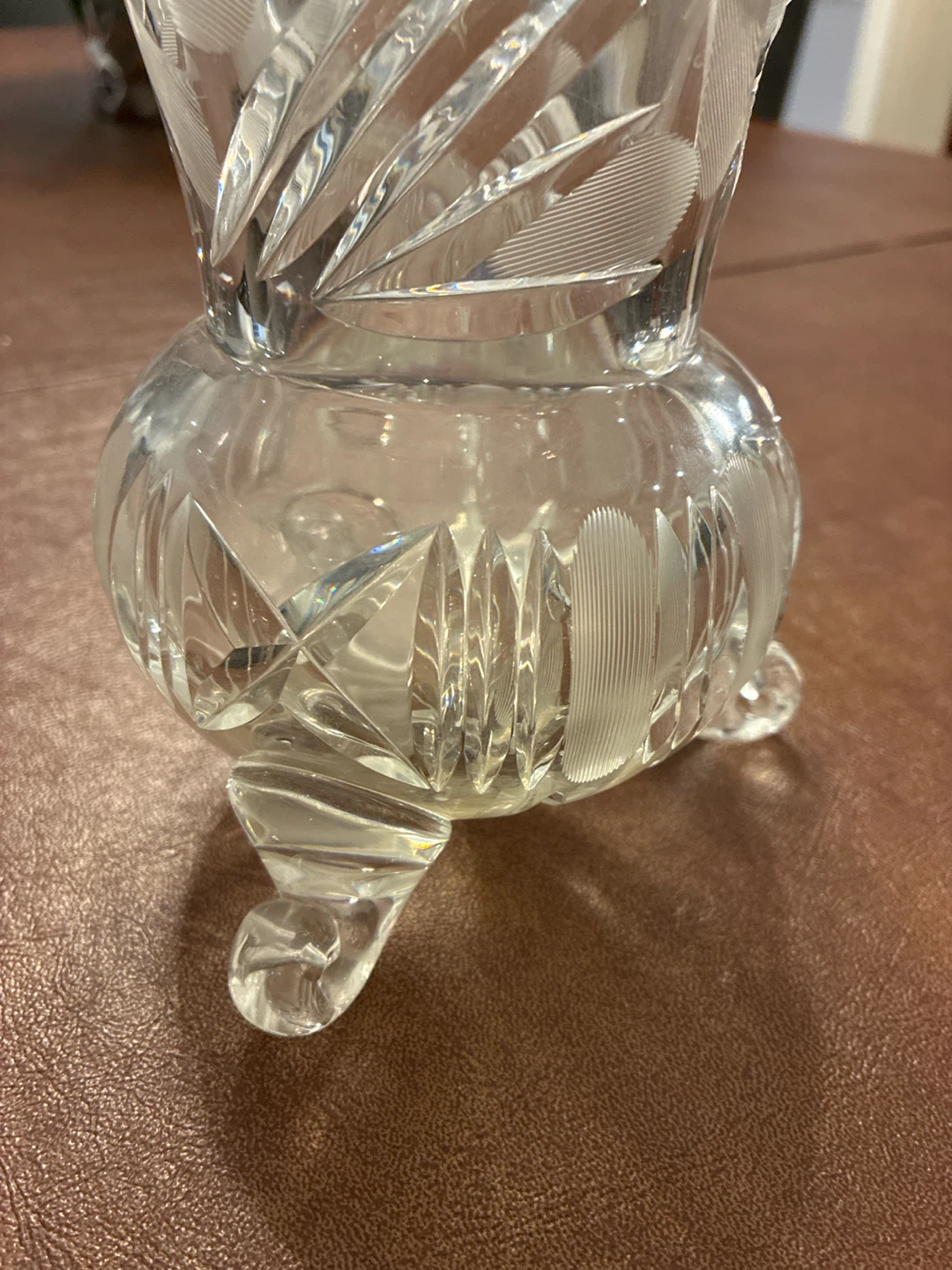 Vintage Crystal Footed Vase - photo 2