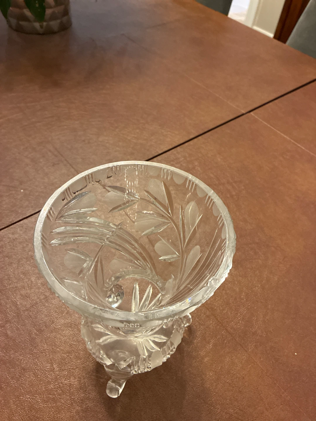 Vintage Crystal Footed Vase - photo 3