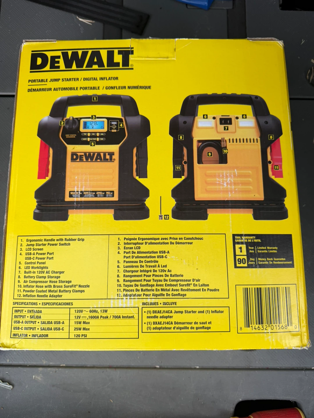 DEWALT Portable Jump Starter and Digital Inflator