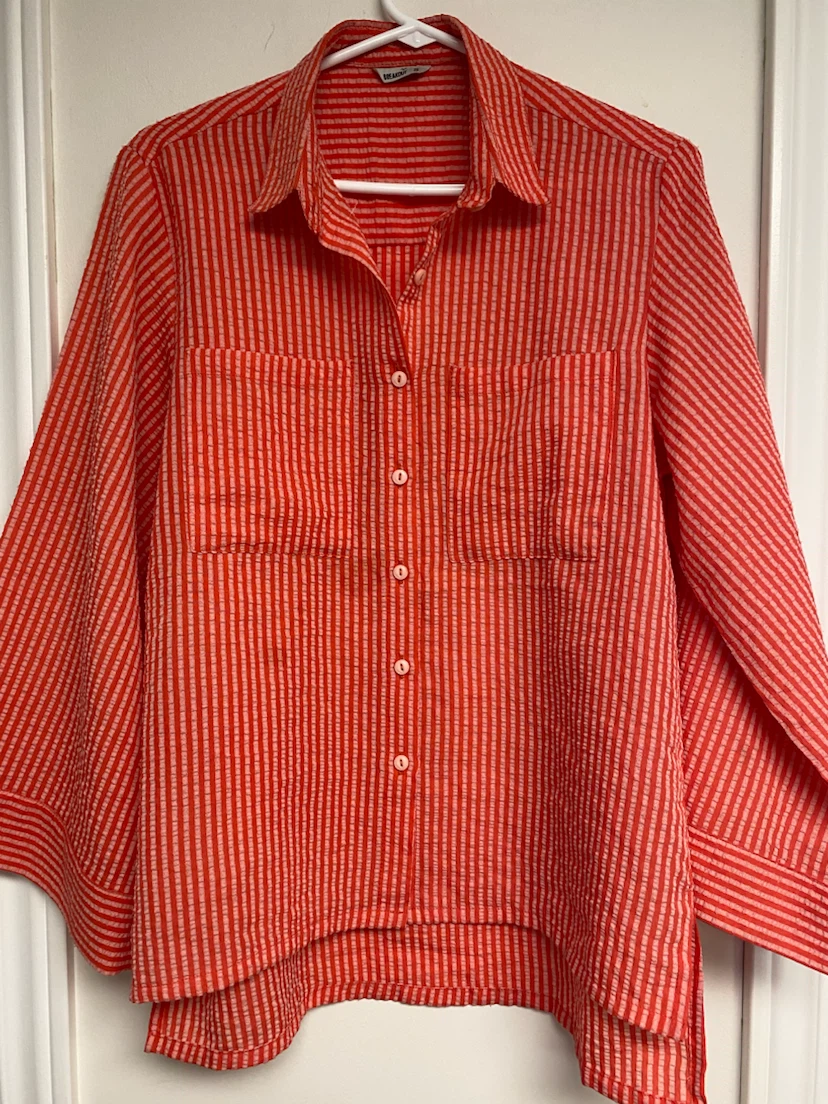 Breakout Striped Button-Up Shirt - Size S
