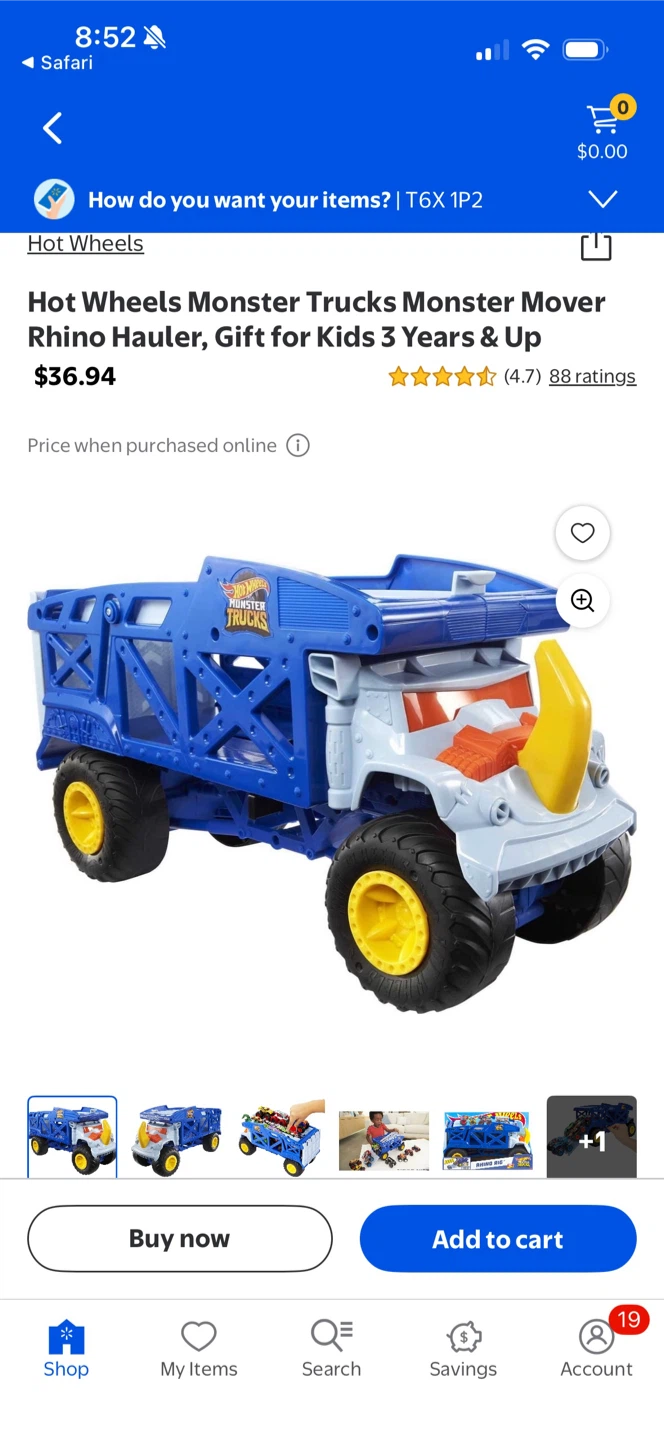 Hot Wheels Monster Mover Rhino Hauler