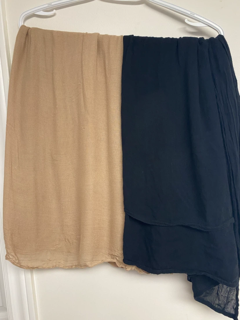 Two Scarves: Beige and Black