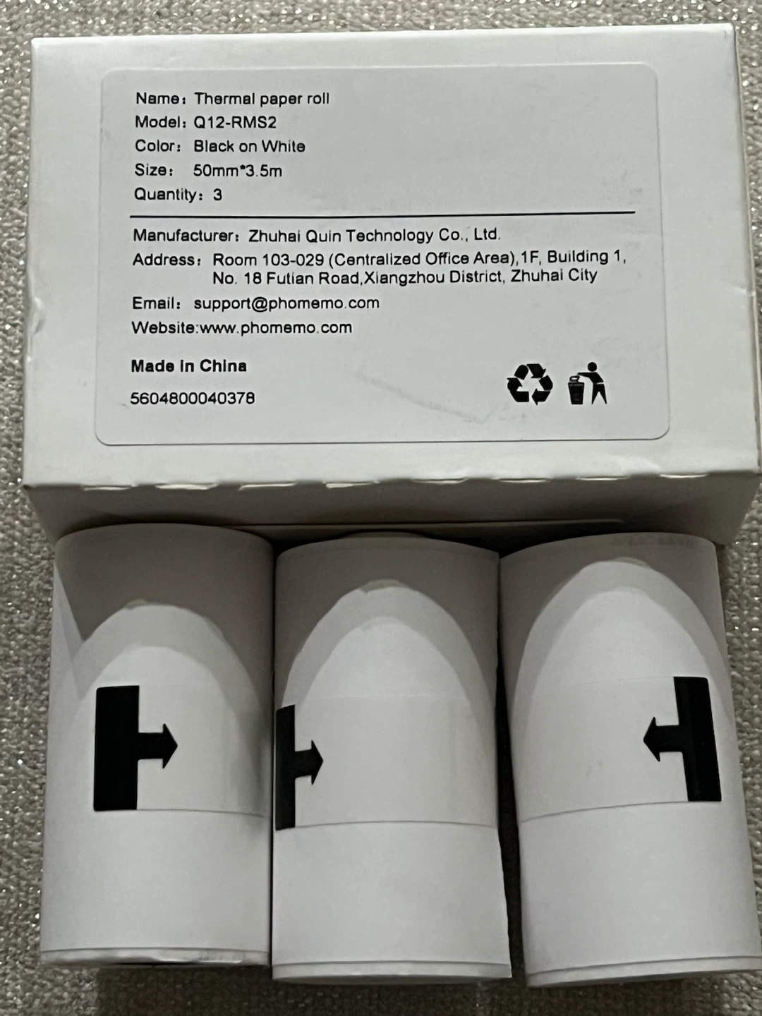 Phomemo T02 Thermal Paper Rolls - 50mm x 3.5m (3 Rolls) - photo 4