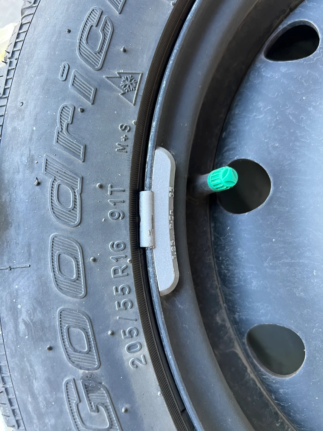 BFGoodrich 205/55R16 Winter Tires on Steel Rims