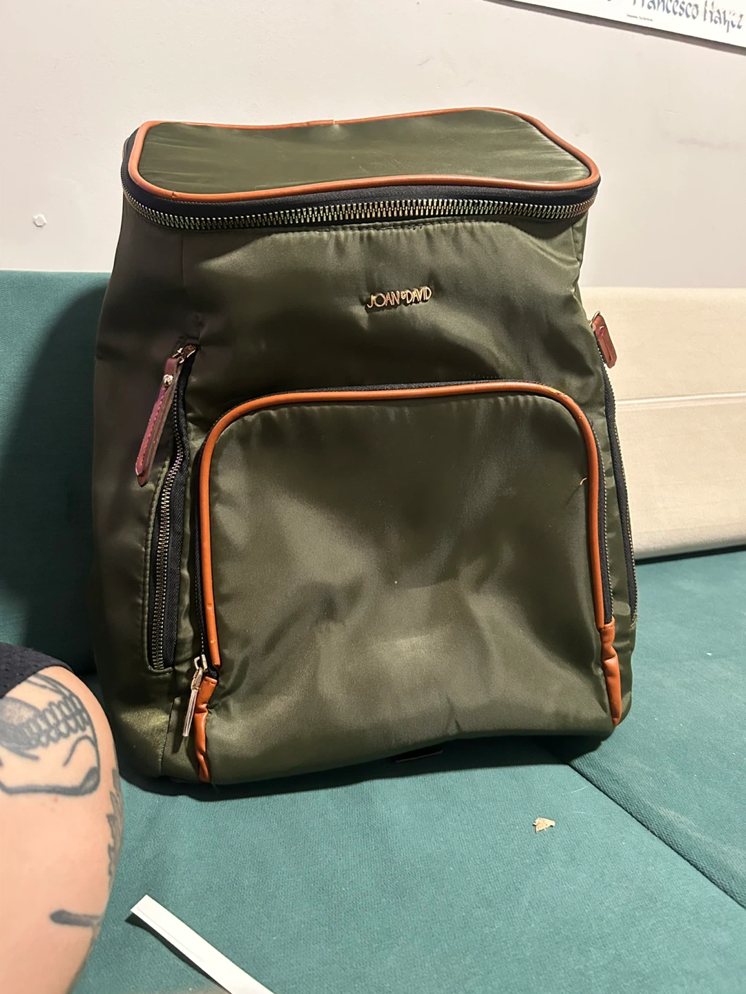 Joan & David Olive Green Backpack