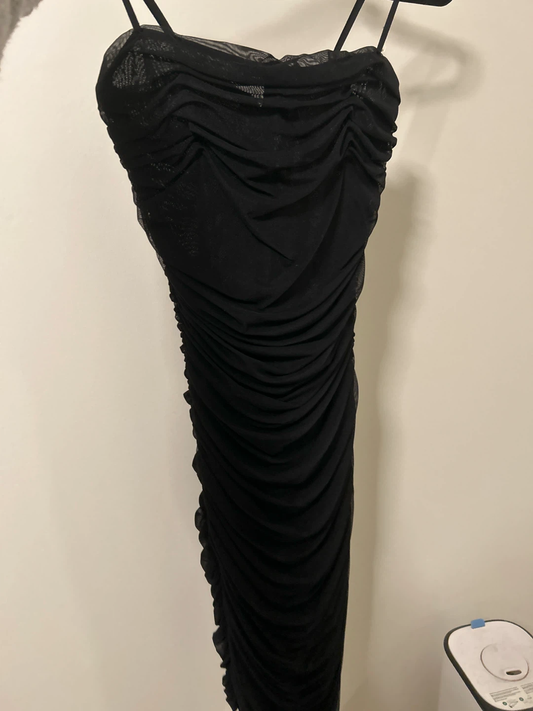 Babaton Black Ruched Mesh Dress size 0