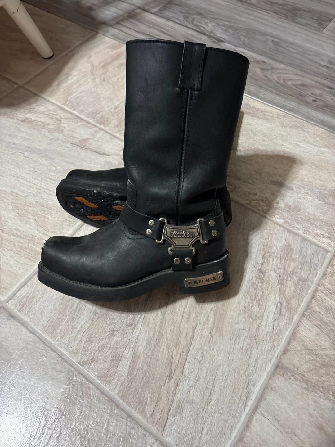 Harley-Davidson Black Leather Motorcycle Boots