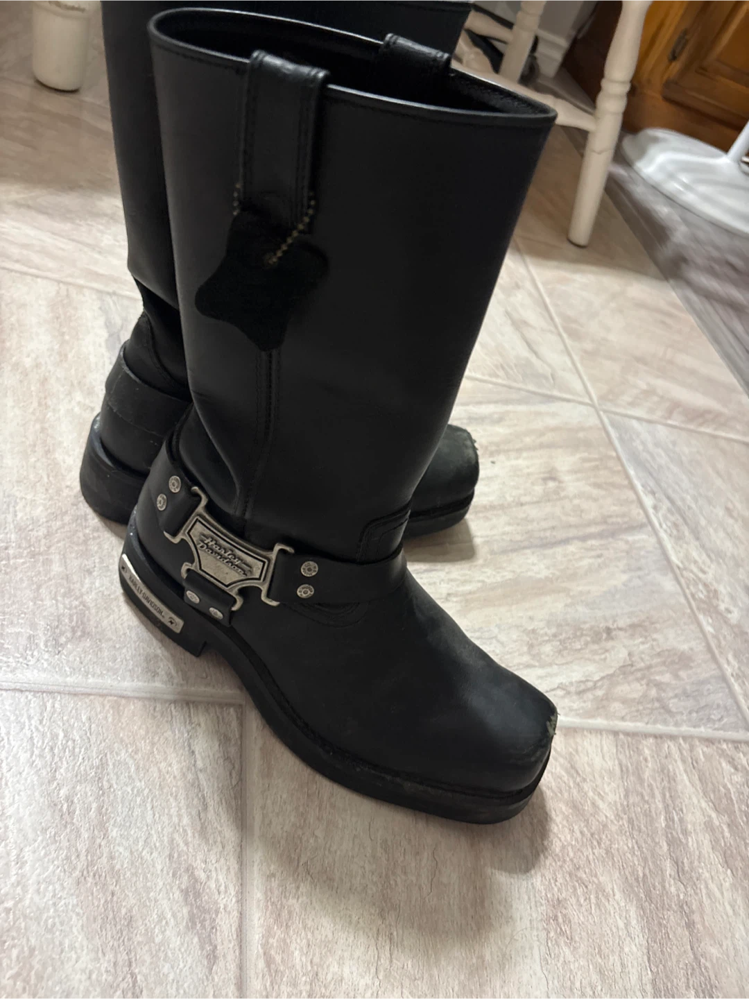 Harley-Davidson Black Leather Motorcycle Boots - photo 2
