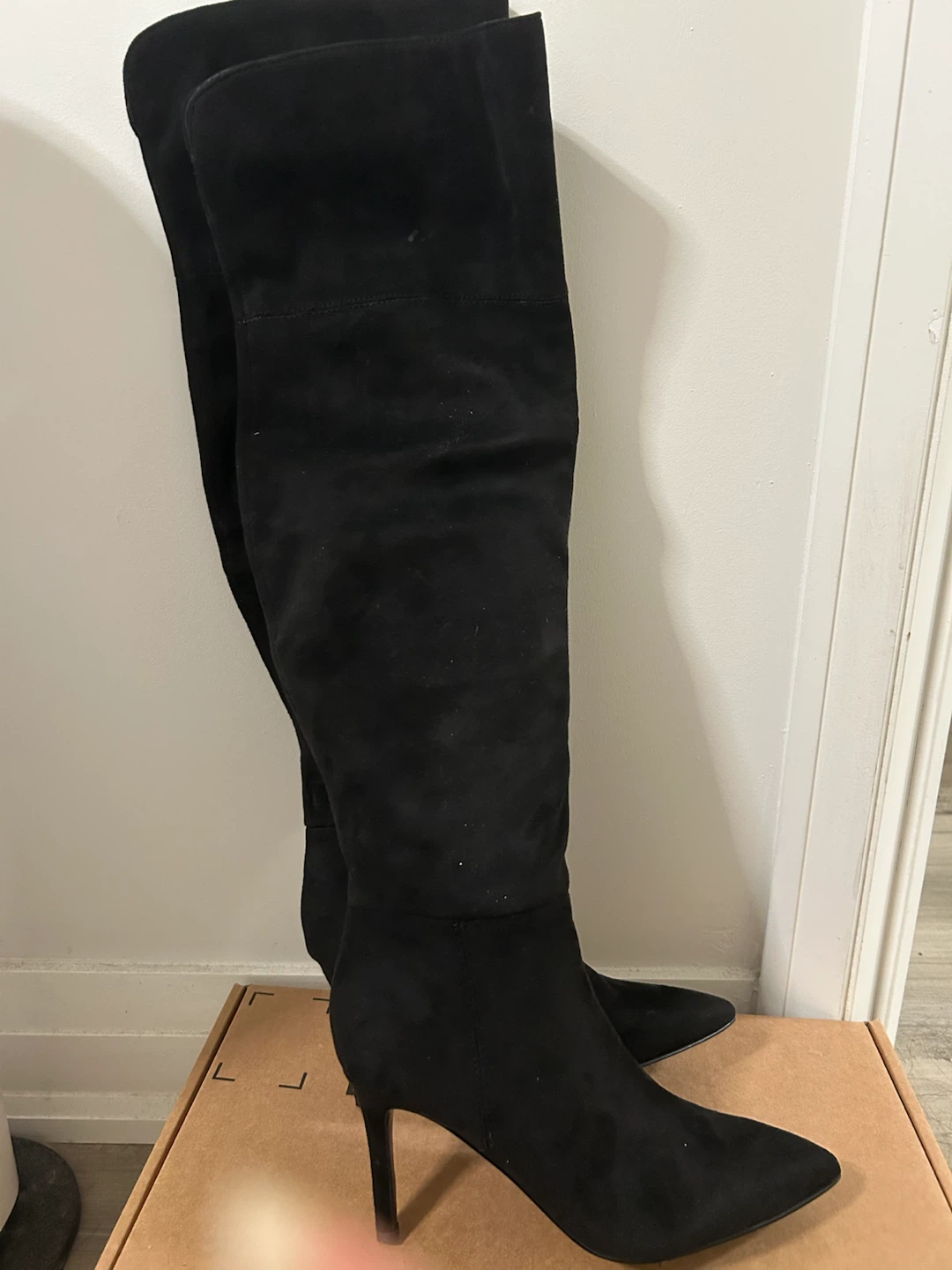 Nine West Black Suede Over-the-Knee Boots
