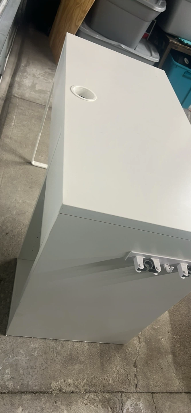 White Desk with Drawer and Cable Hole - photo 3