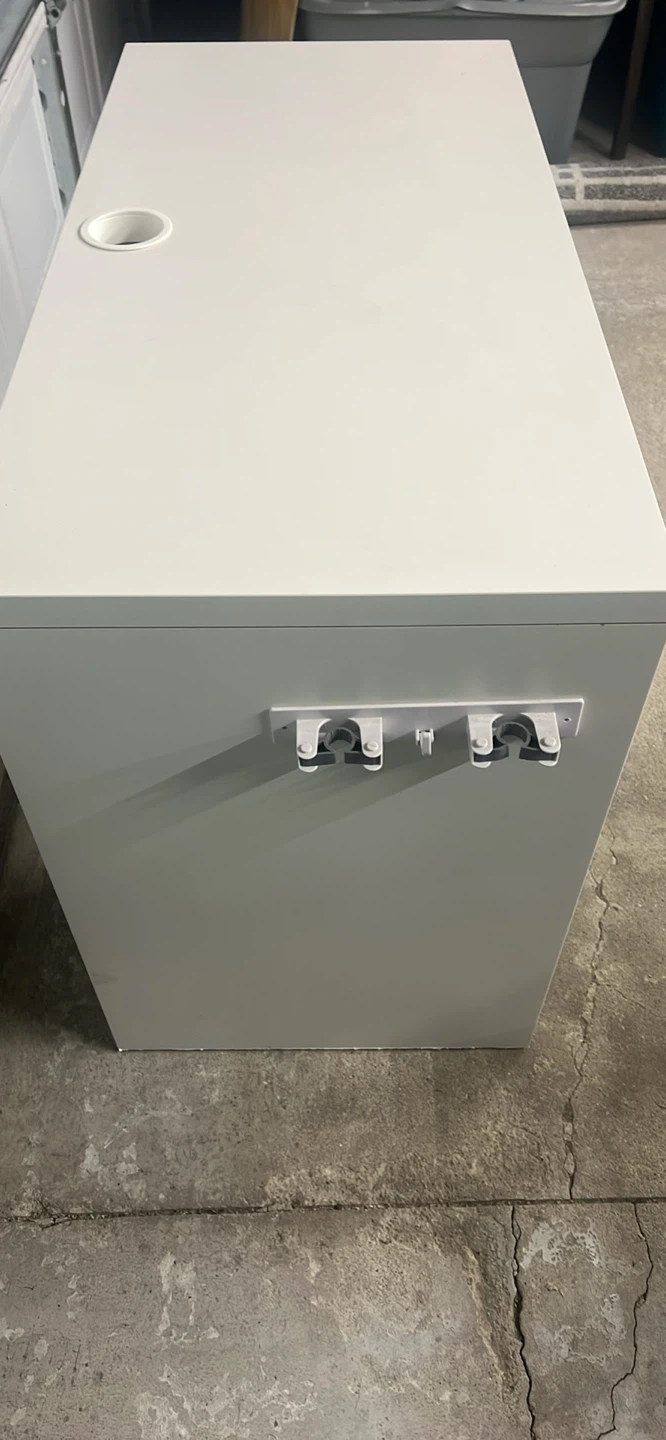 White Desk with Drawer and Cable Hole - photo 4