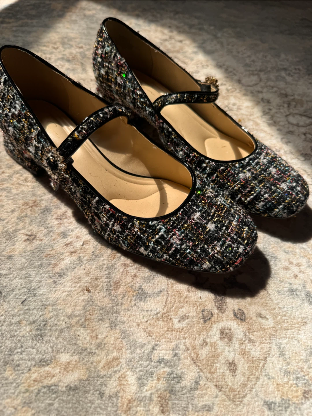 Jessica Simpson Tweed Mary Jane Flats
