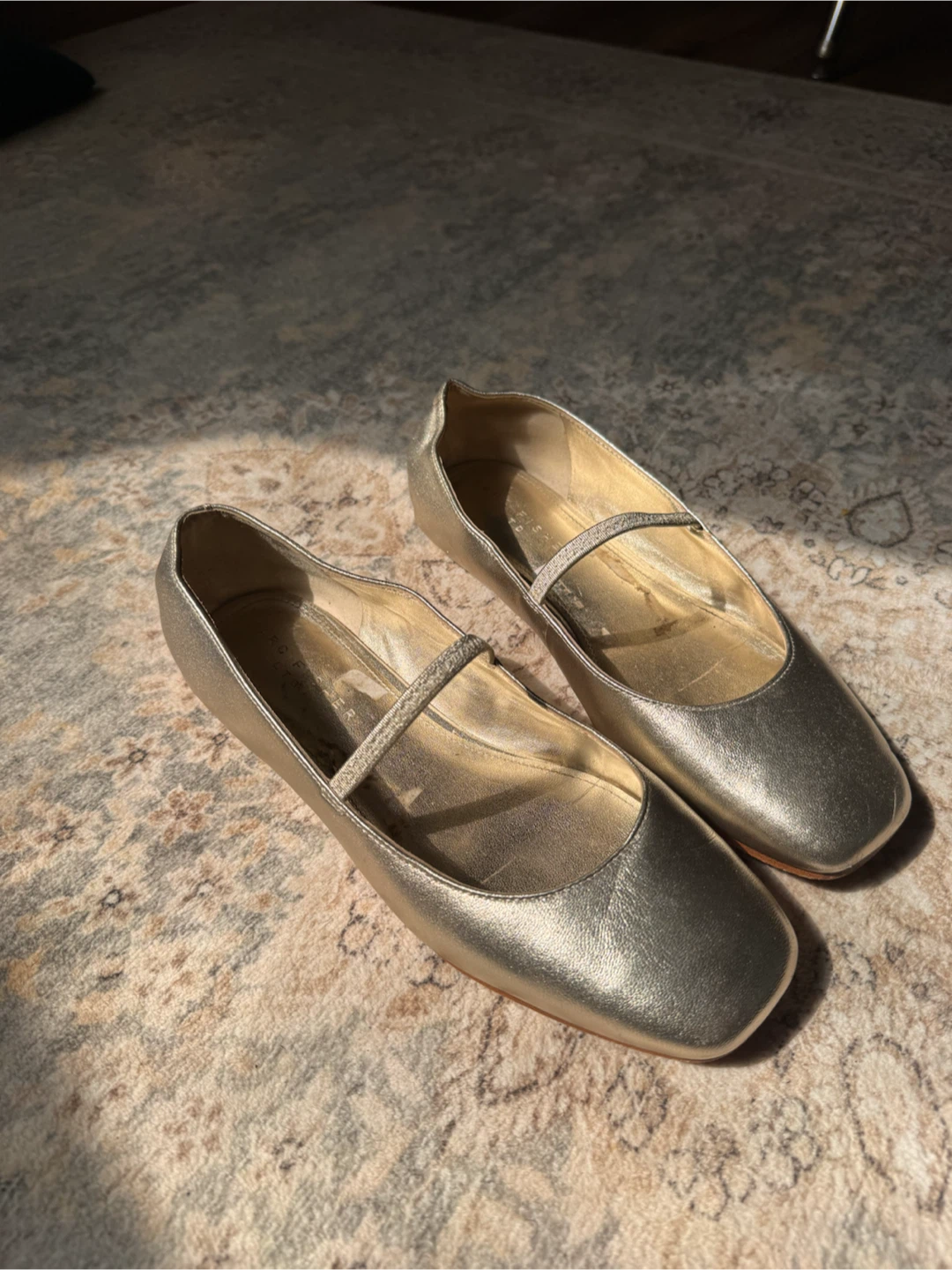 Marc Fischer Gold Ballet Flats