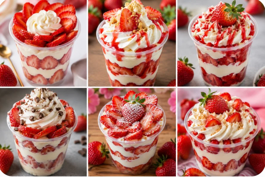 Strawberry & Cream Parfait Dessert Cups