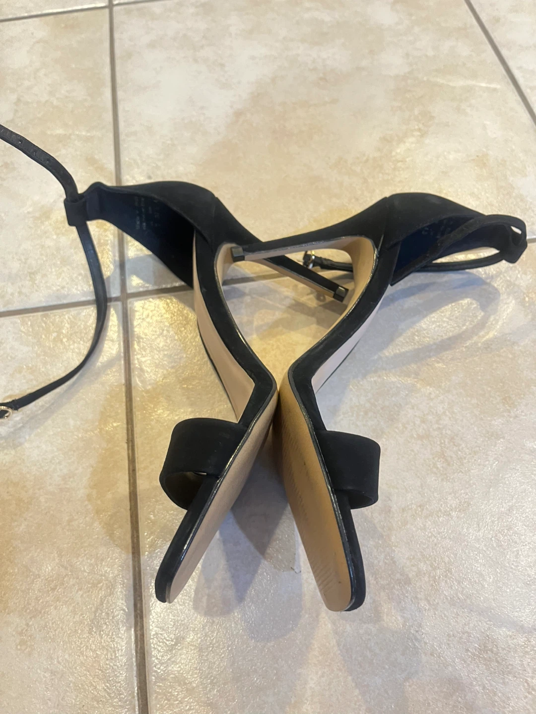 ALDO Black Suede Ankle Strap Heels - photo 5