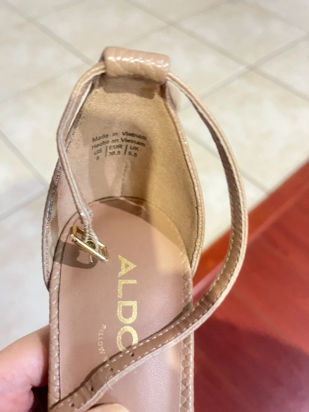 ALDO Women's Tan Snake Print Heels Size 8 - photo 3