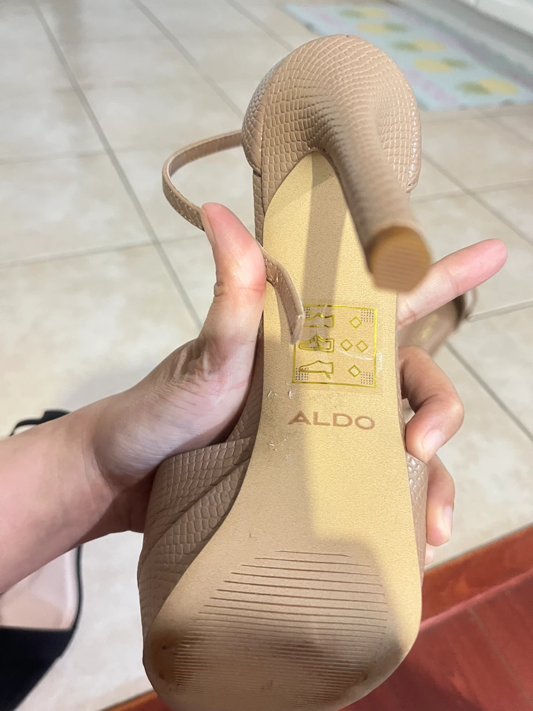 ALDO Women's Tan Snake Print Heels Size 8 - photo 4