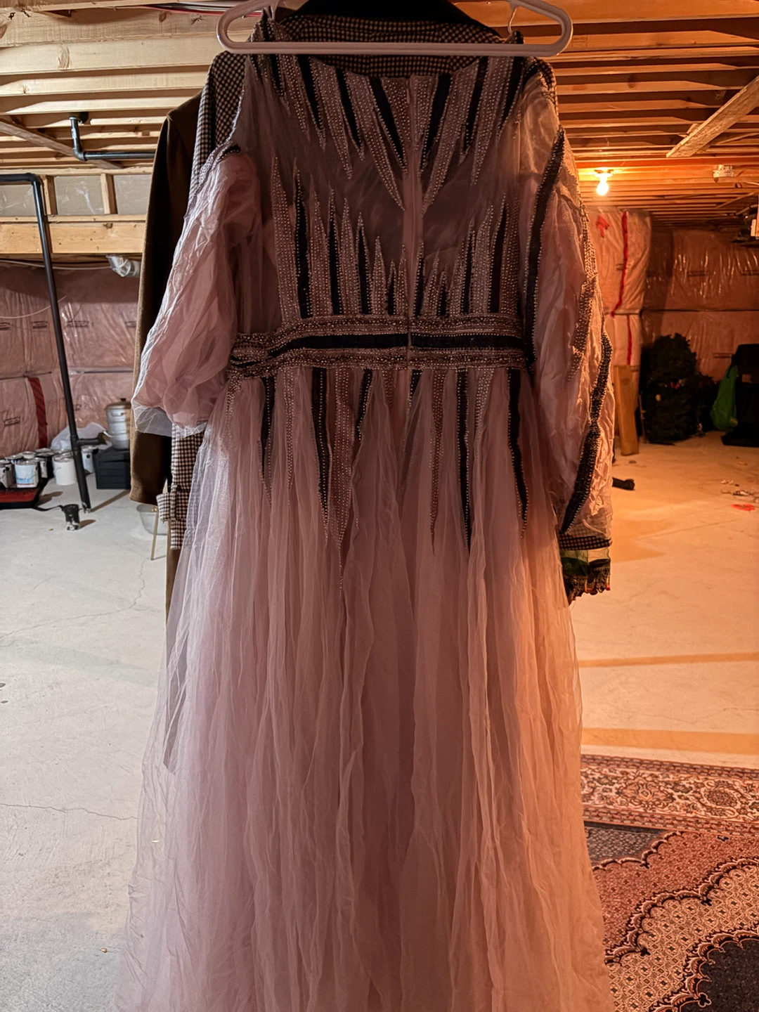 Beaded Tulle Maxi Dress
