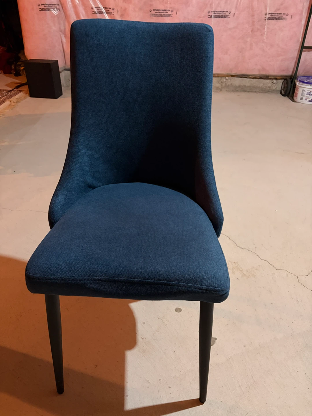Dark Blue Fabric Dining Chair