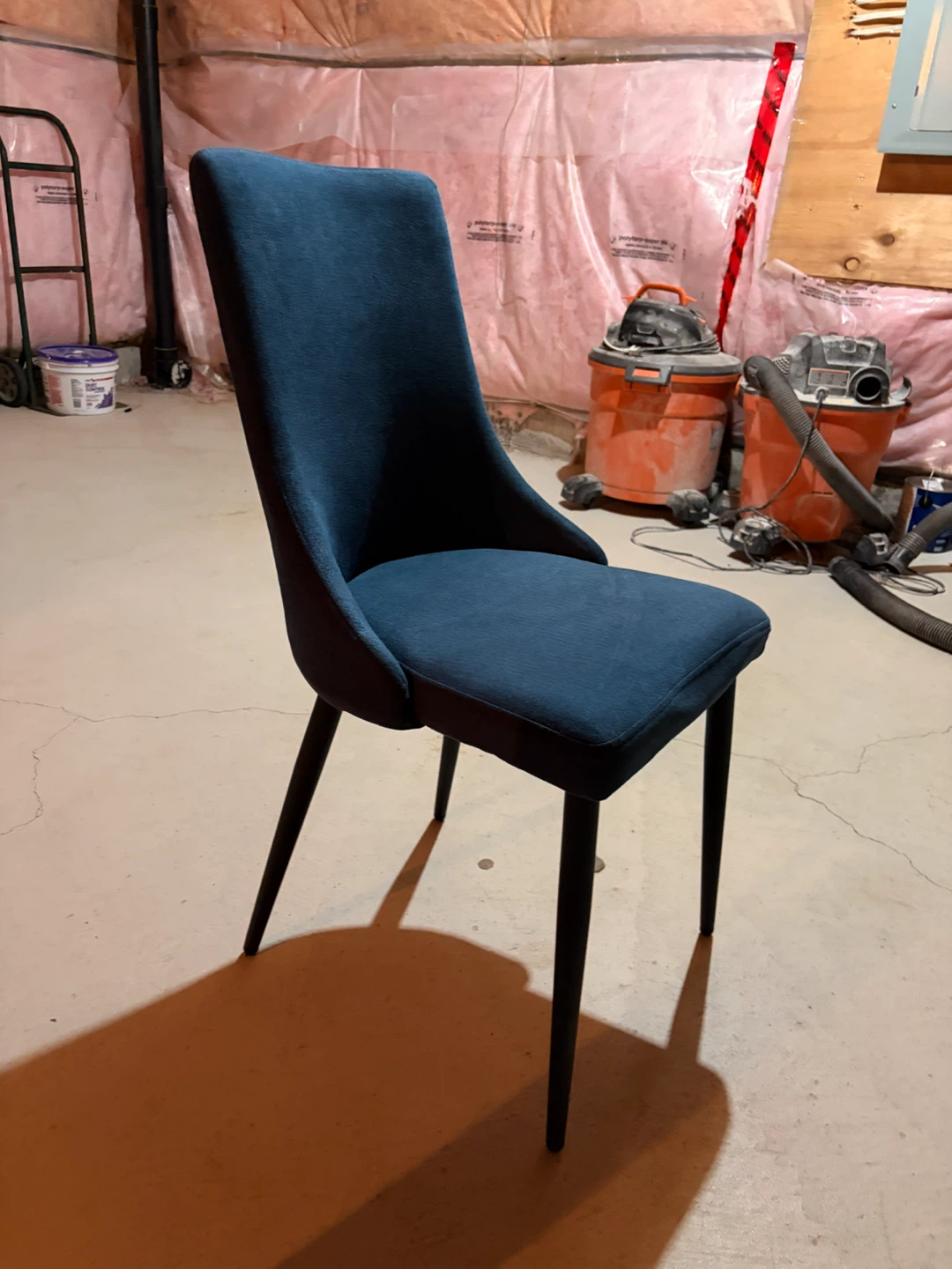 Dark Blue Fabric Dining Chair - photo 2