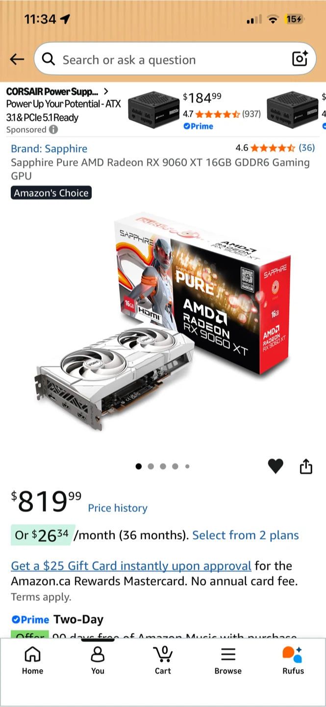 Sapphire Pure AMD Radeon RX 9060 XT Gaming OC 16GB Graphics Card - photo 5