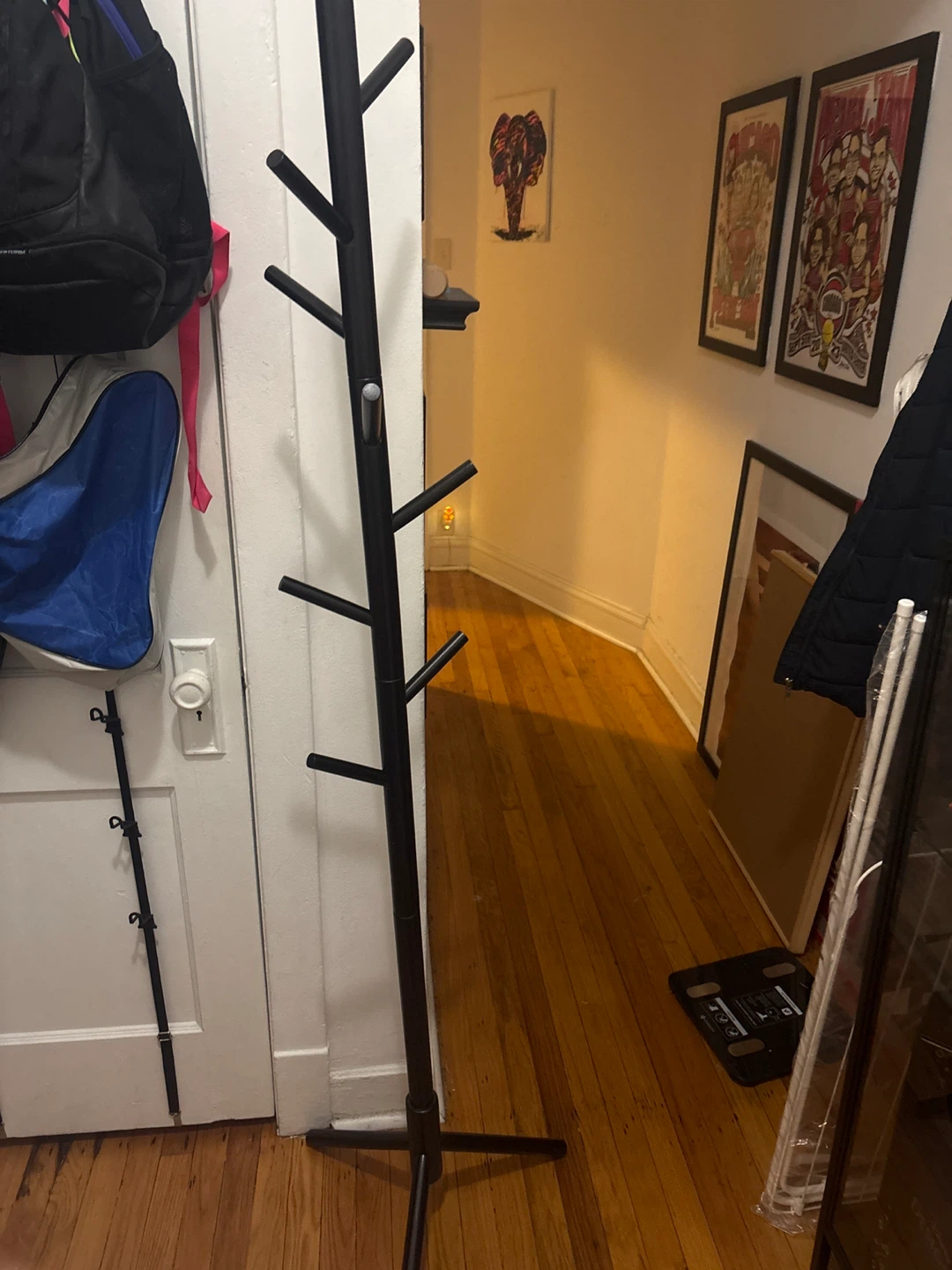 Black wooden Coat Rack