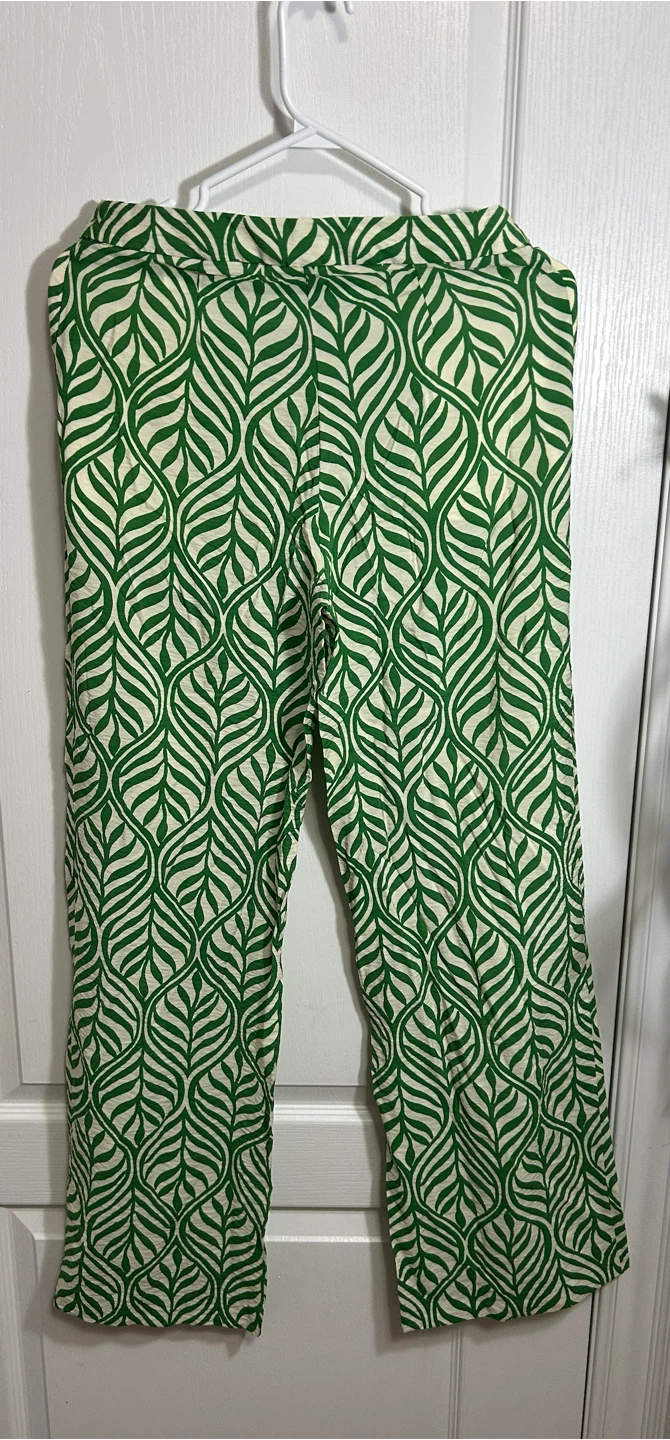 H&M Patterned Trousers Green/White - photo 2