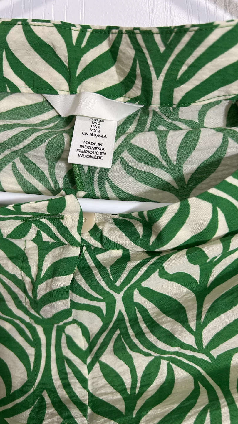 H&M Patterned Trousers Green/White - photo 3
