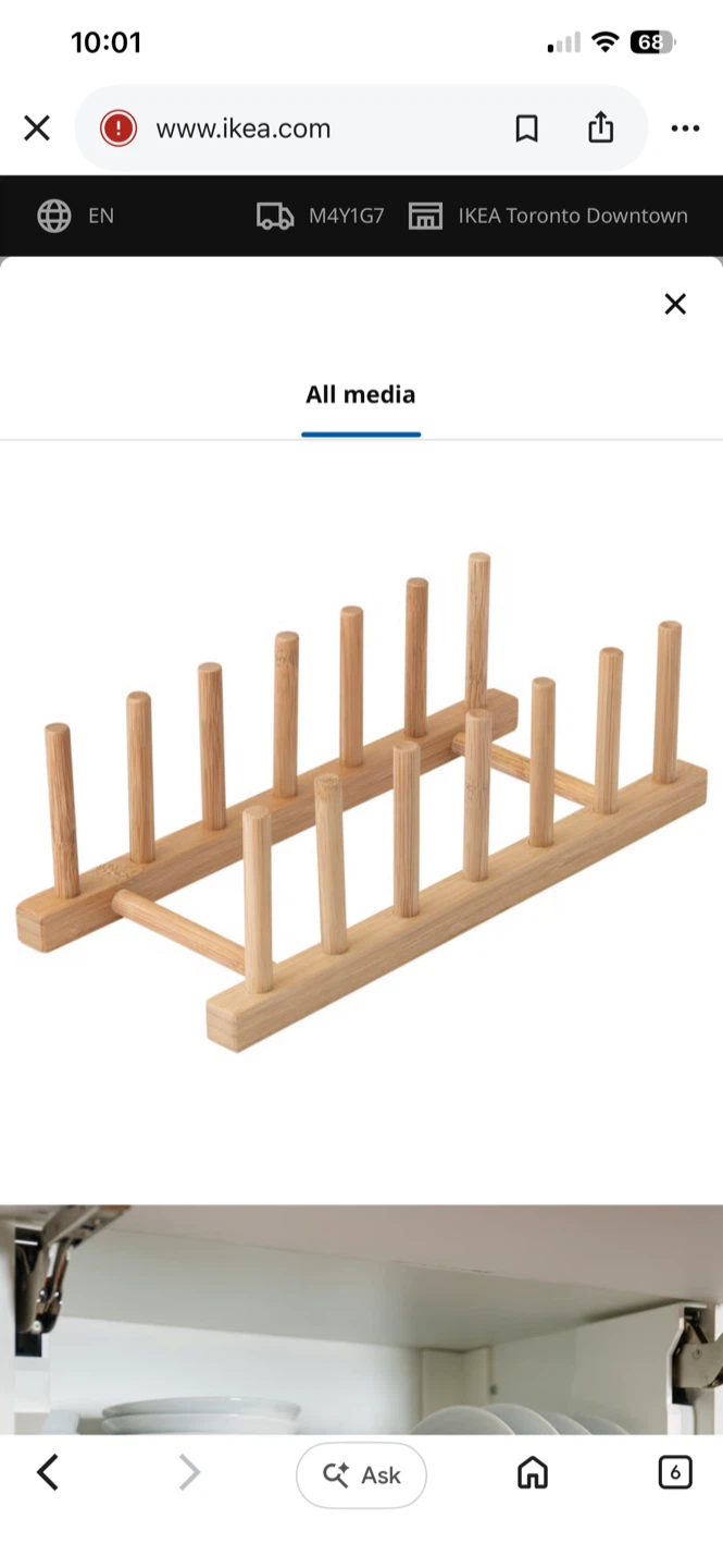 IKEA OSTBIT bamboo plate holder / dish rack 🪵🍽️✨