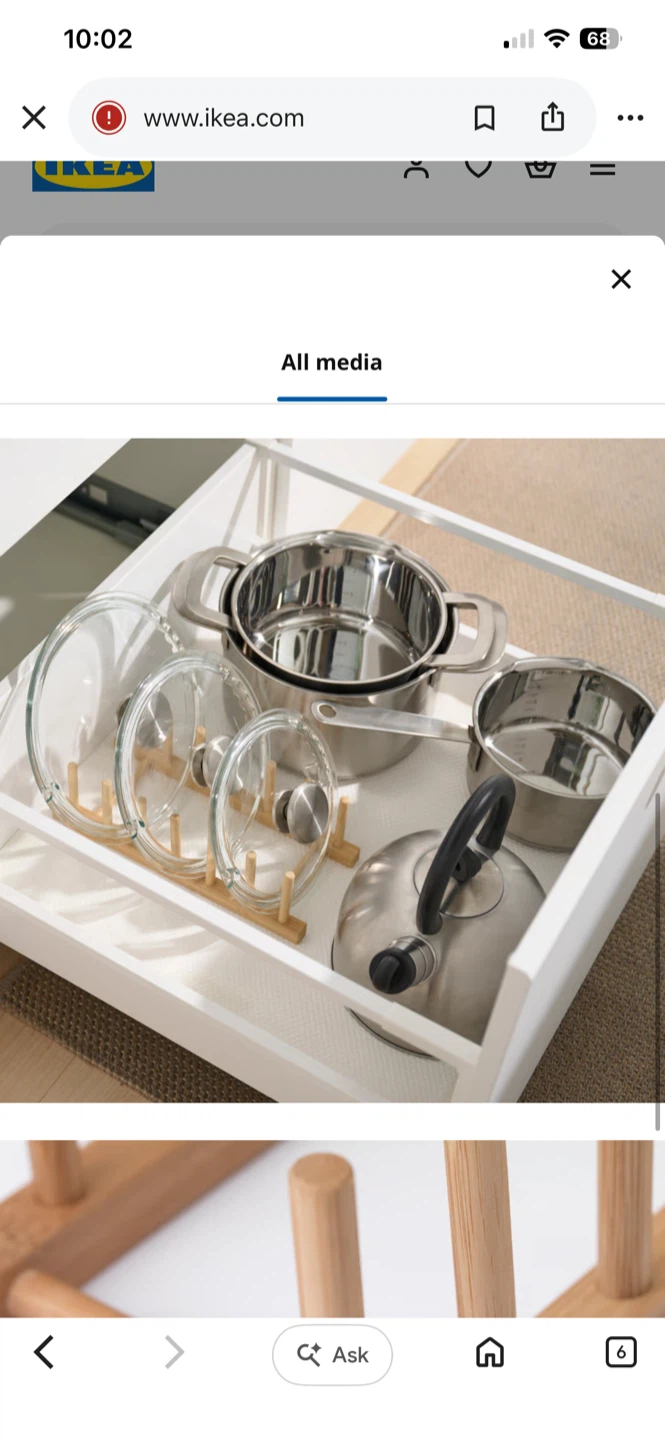 IKEA OSTBIT bamboo plate holder / dish rack 🪵🍽️✨ - photo 3