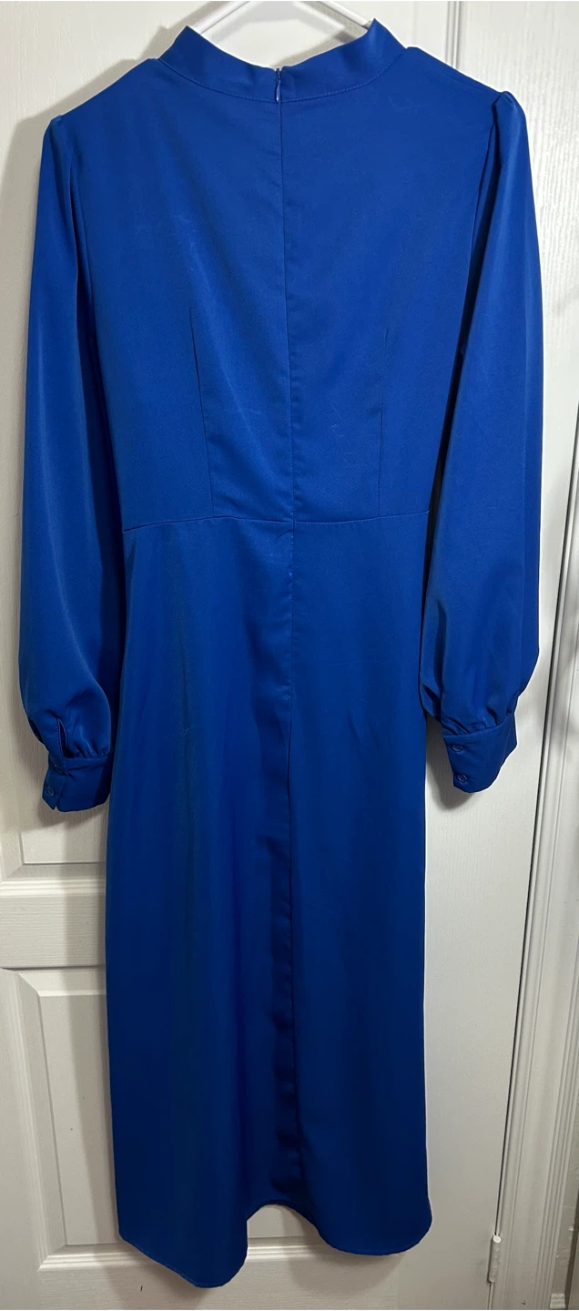 Royal Blue Long Sleeve Midi Dress - photo 2