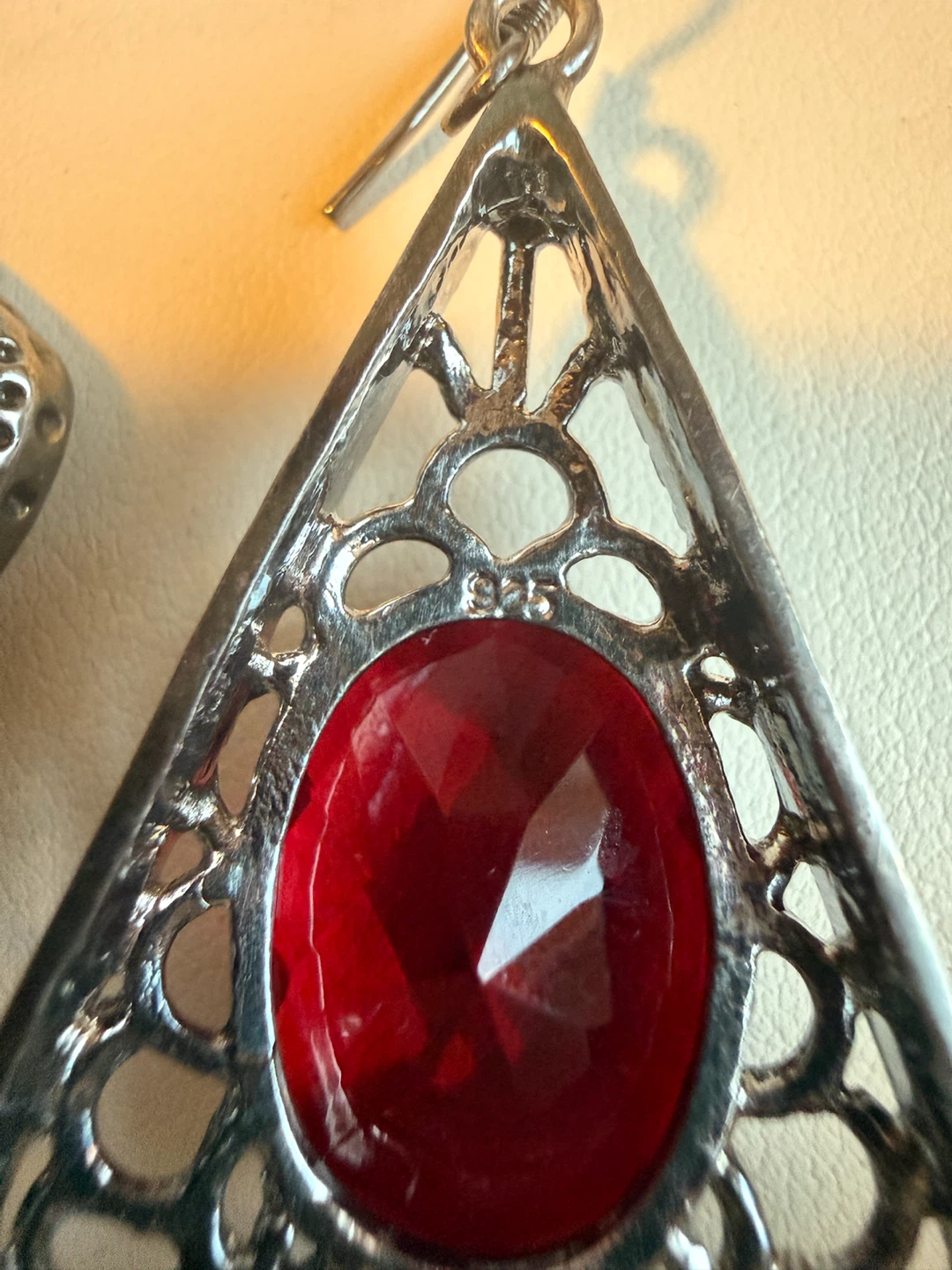 Red Gemstone Drop Earrings - photo 2
