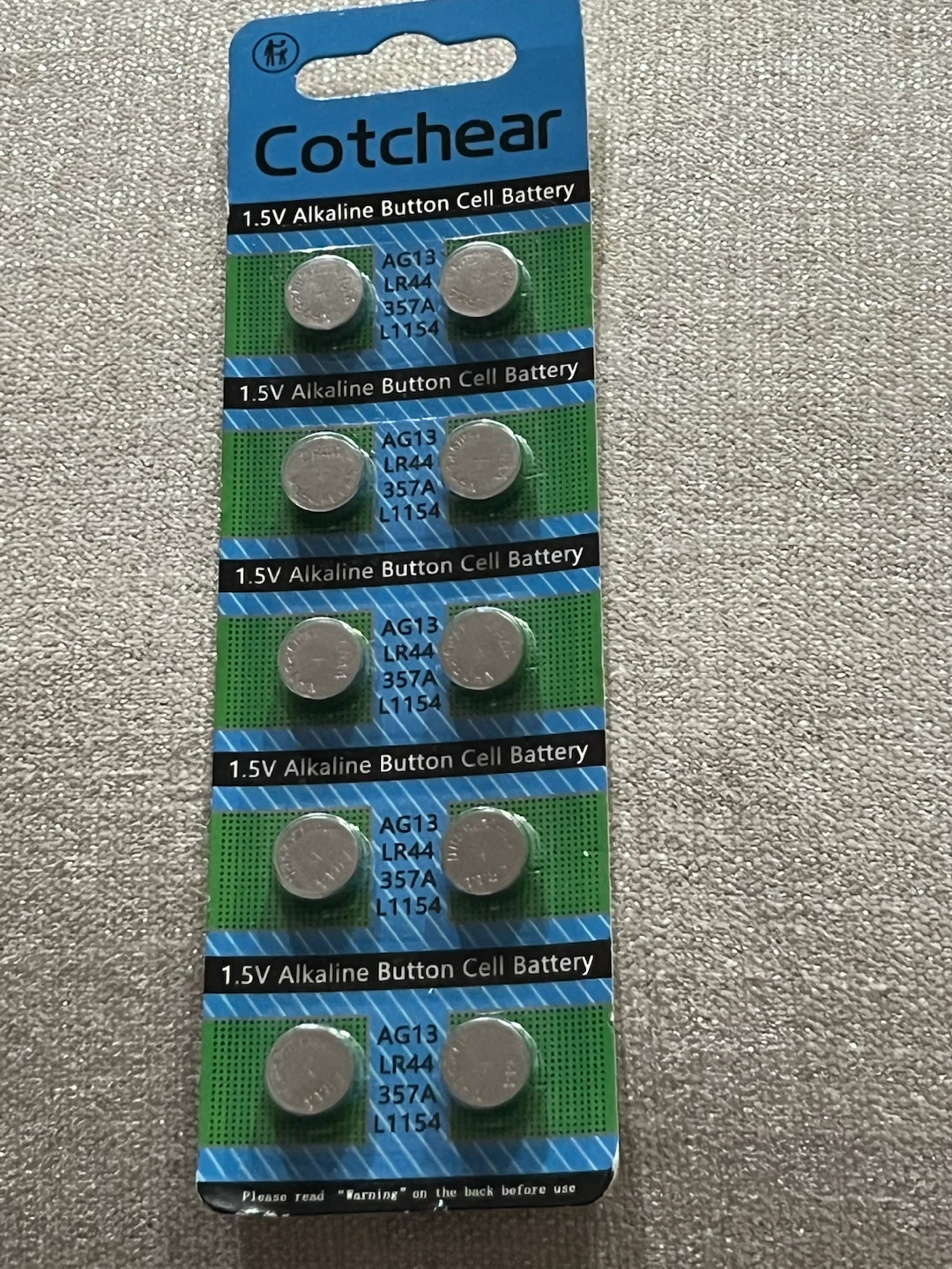 Cotchear 10 Count 1.5V Alkaline Button Cell Batteries AG13 LR44 - photo 5
