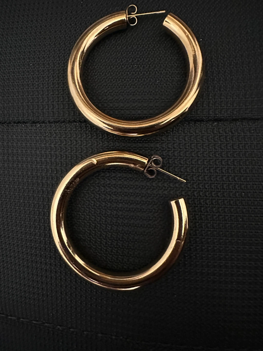 Nominal Solid Chunky Gold Plated 40mm Hoop Earrings - photo 5
