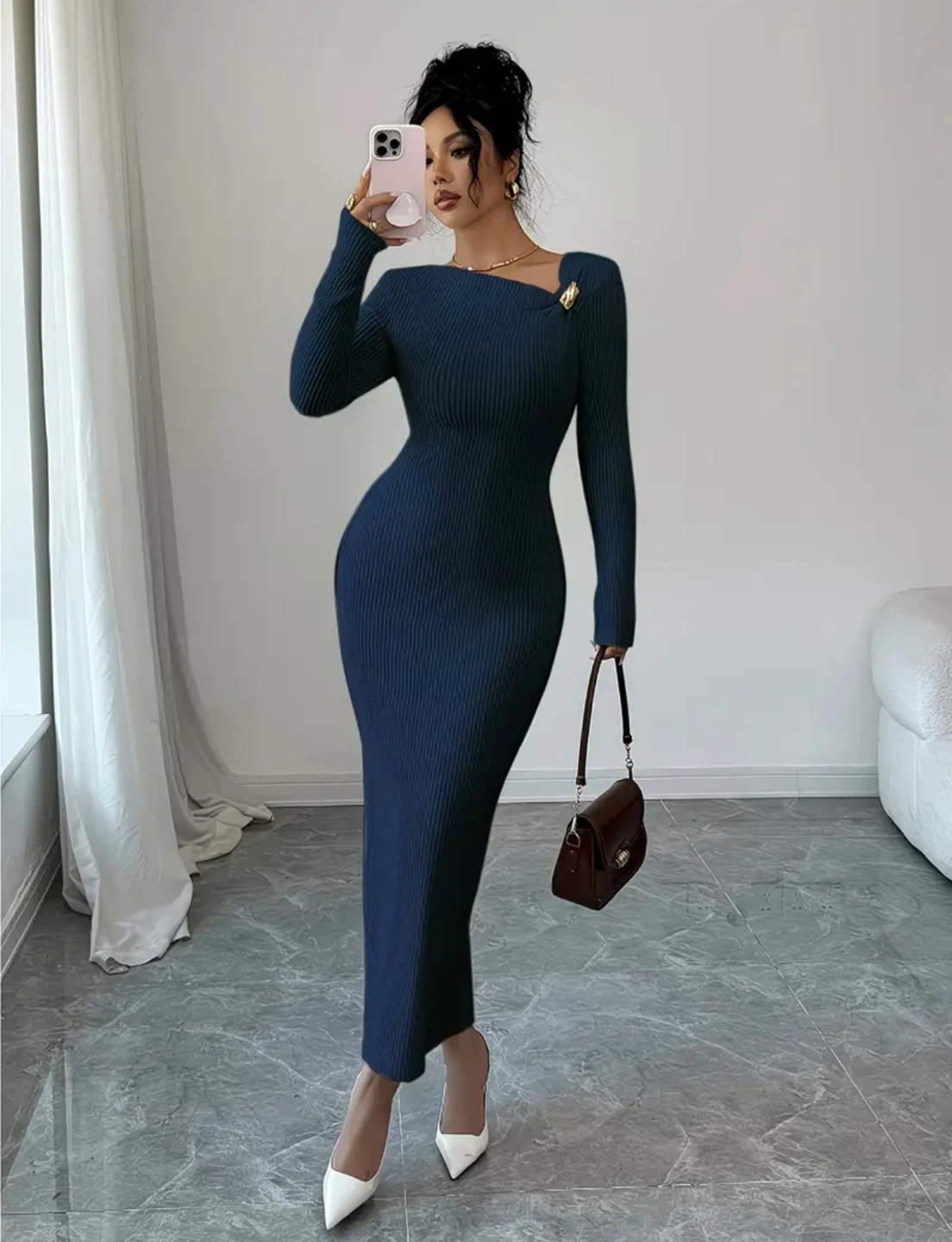 Elegant long sleeve fall dress - photo 3