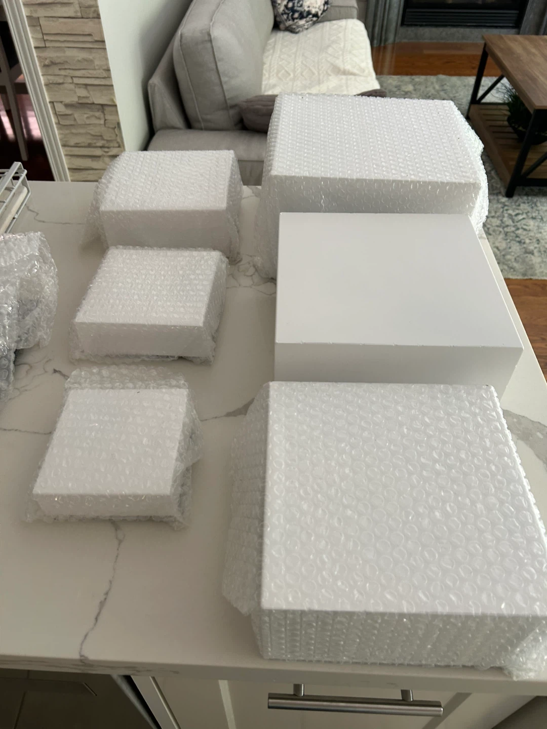 Set of 6 White Display Risers Cubes - photo 3