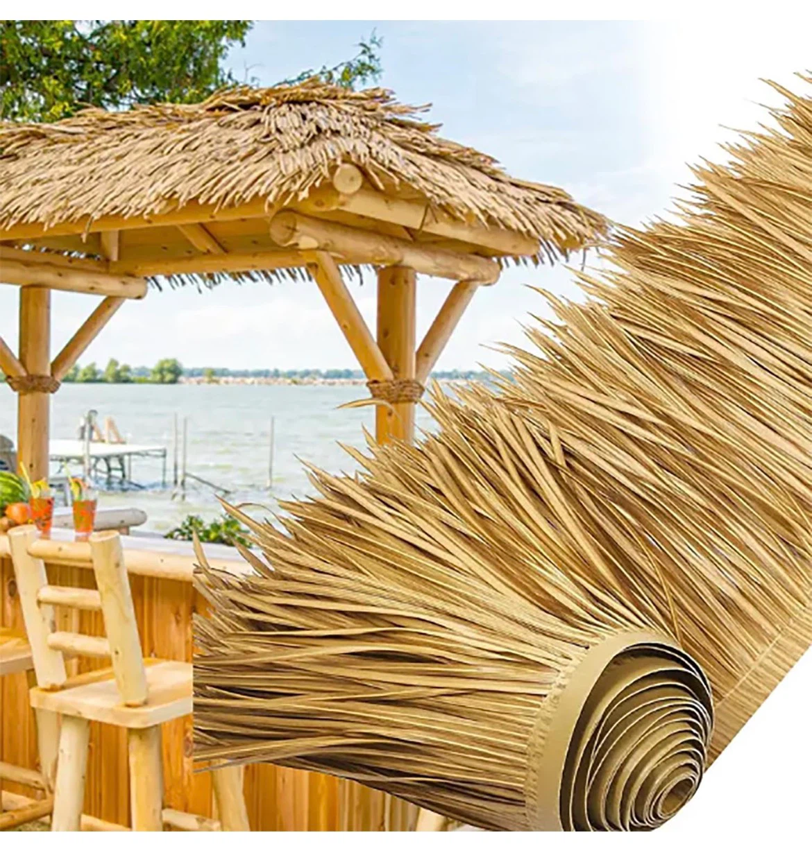 Artificial Thatch Roofing Grass Rolls