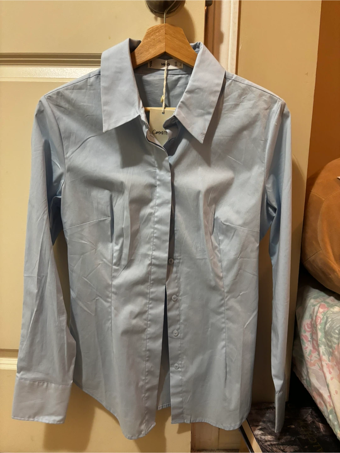 Mango Button-Up Shirt - Light Blue