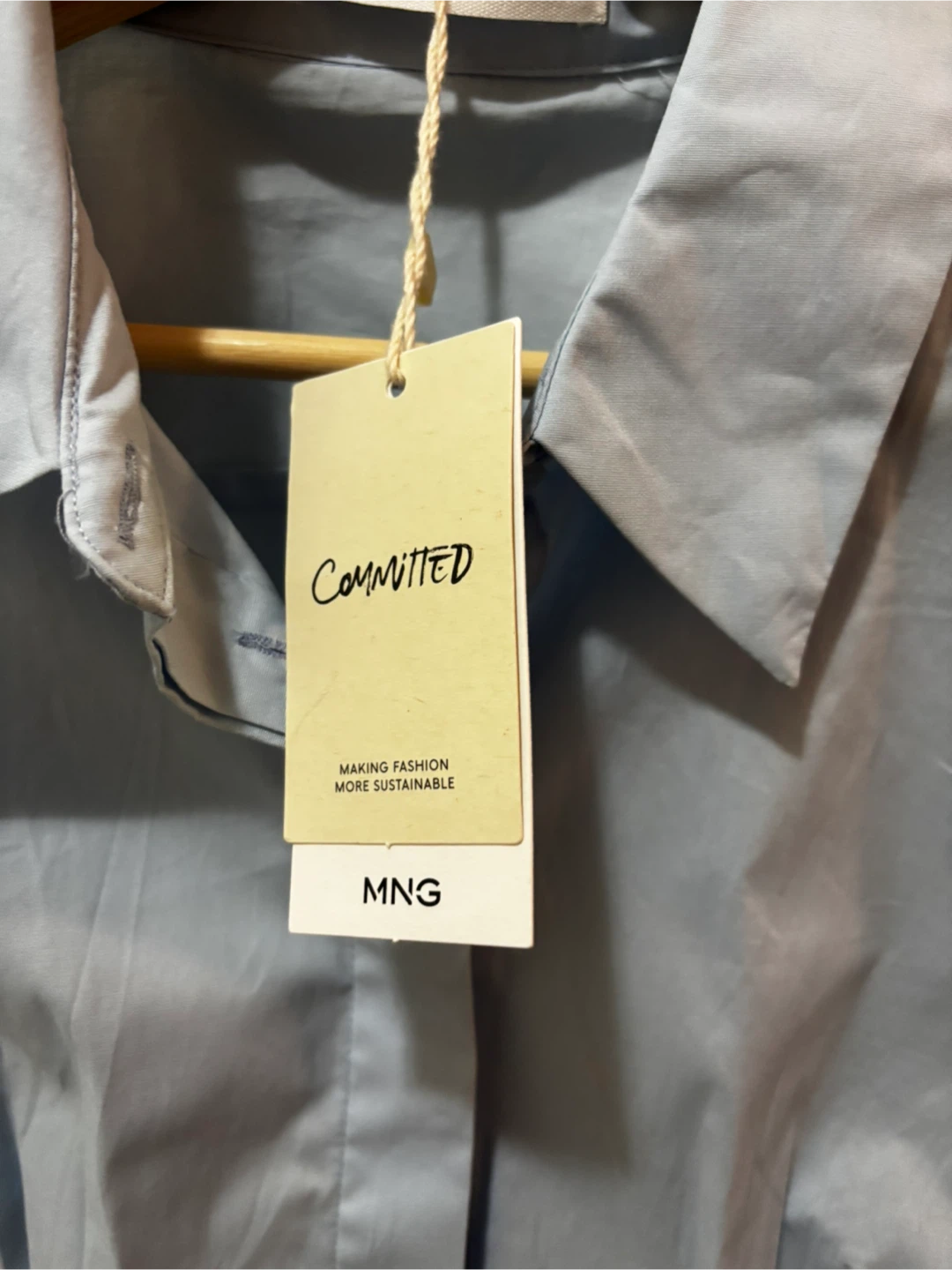 Mango Button-Up Shirt - Light Blue - photo 4
