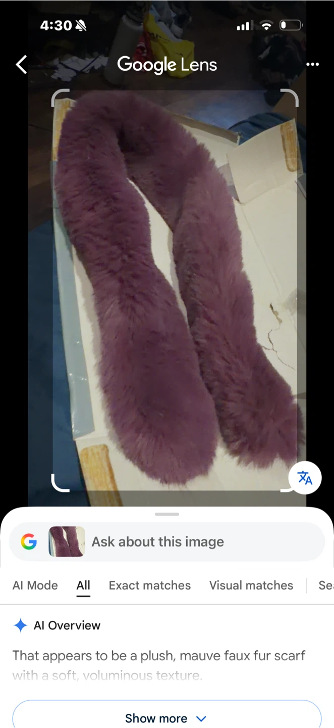 Mauve faux fur scarf - photo 2