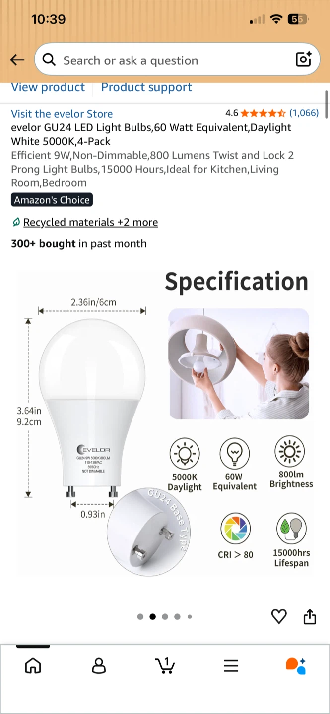 🆕 EVELOR GU24 LED bulbs (2-pack) 💡✨ - photo 3
