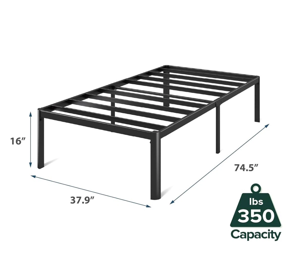 16 Inch Bed Frame with Steel Slat Support - photo 2