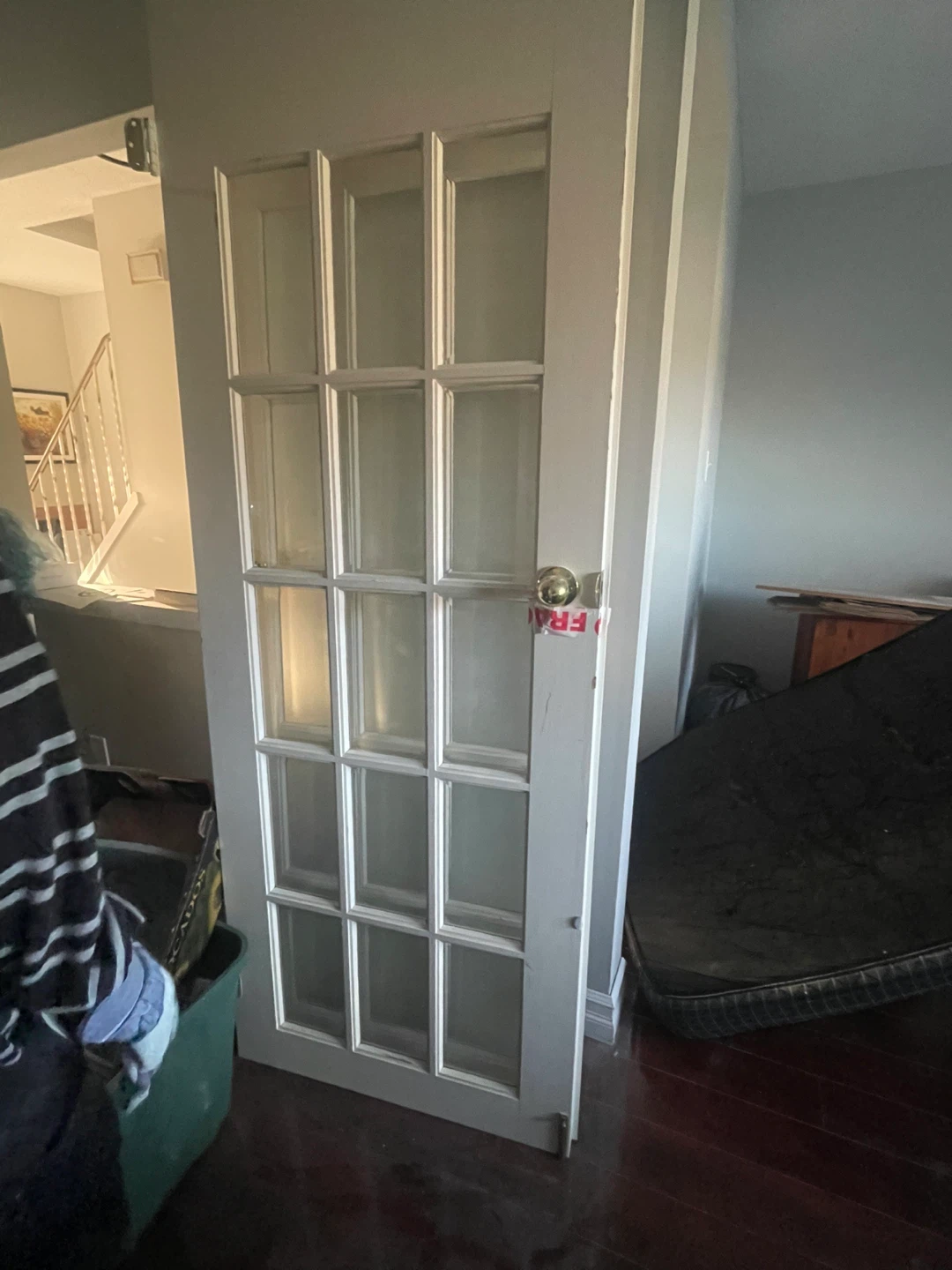 White French Door with Glass Panes