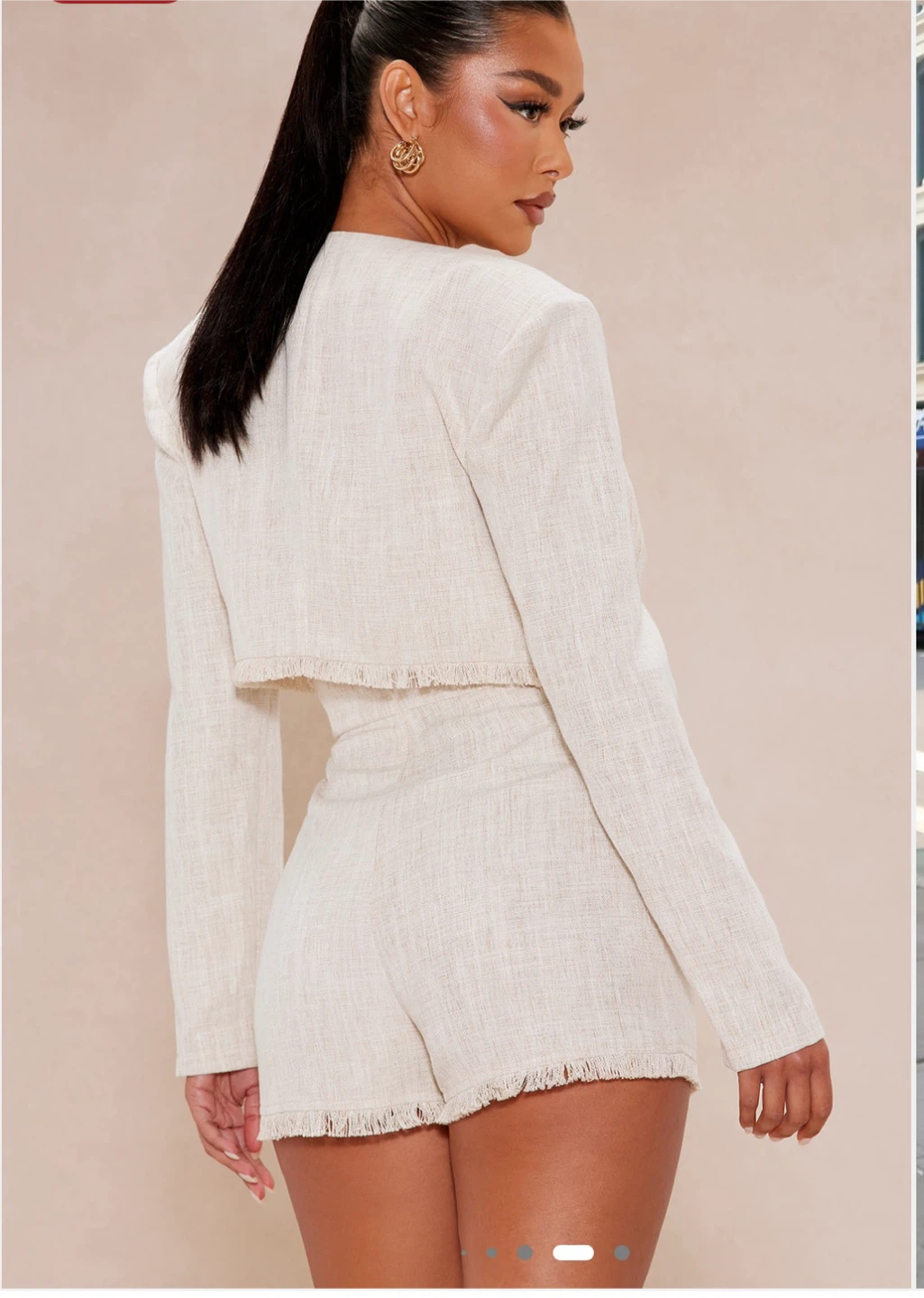 St Barts Cropped Blazer And Romper Set - Beige - photo 5