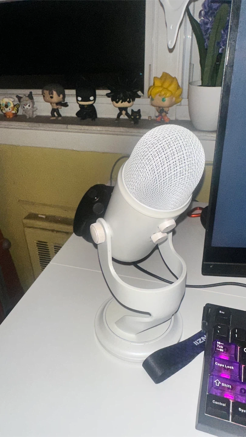 White Logitech Blue Yeti USB Microphone