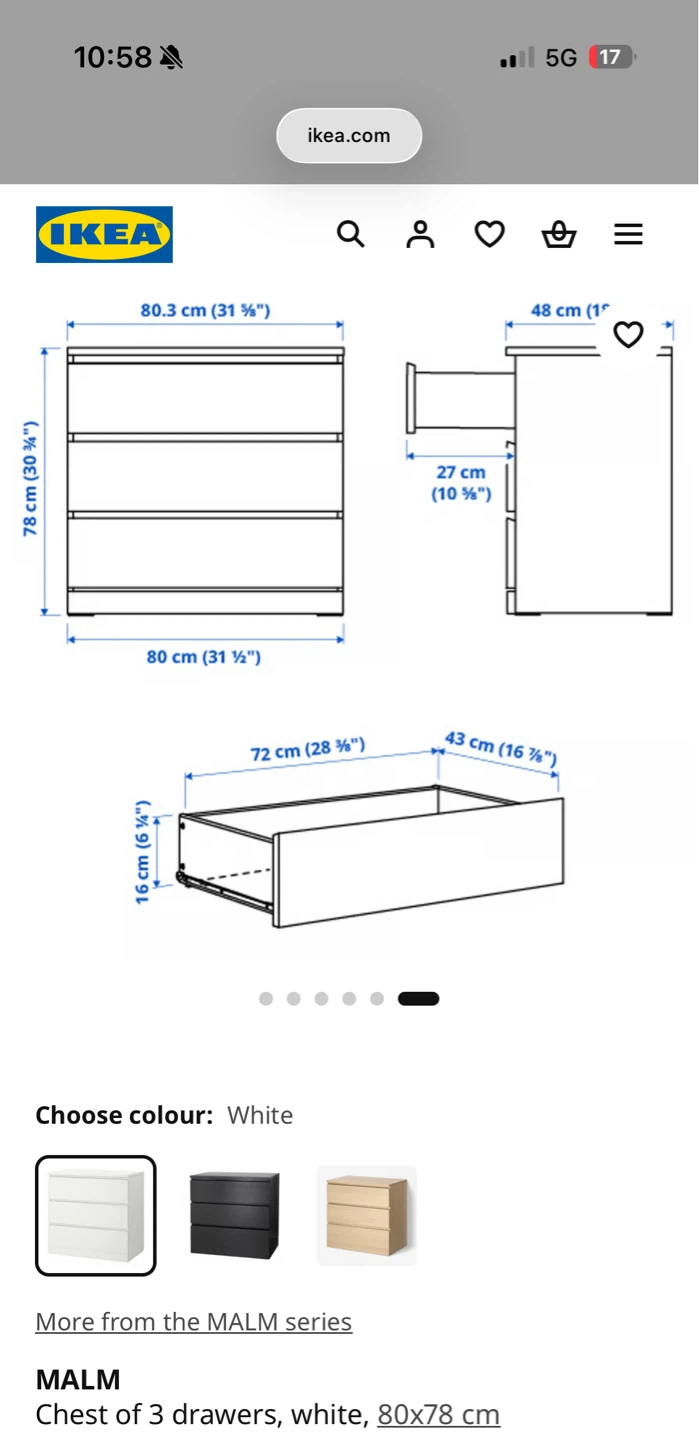 IKEA MALM 3-drawer chest - photo 3