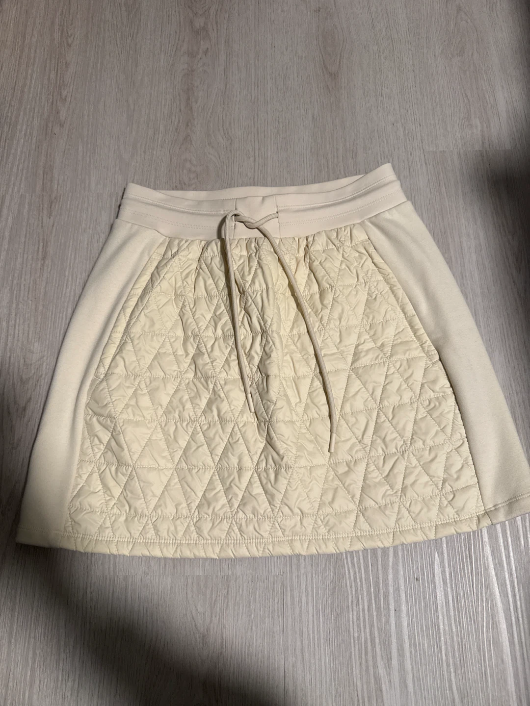 Cream Quilted Athleta Mini Skirt