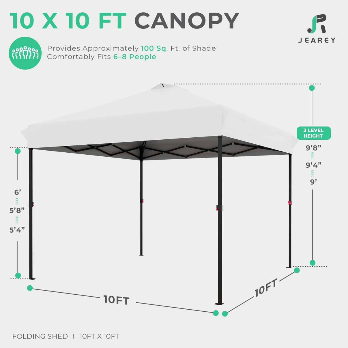 JEAREY 10x10 Pop Up Canopy Tent - photo 2