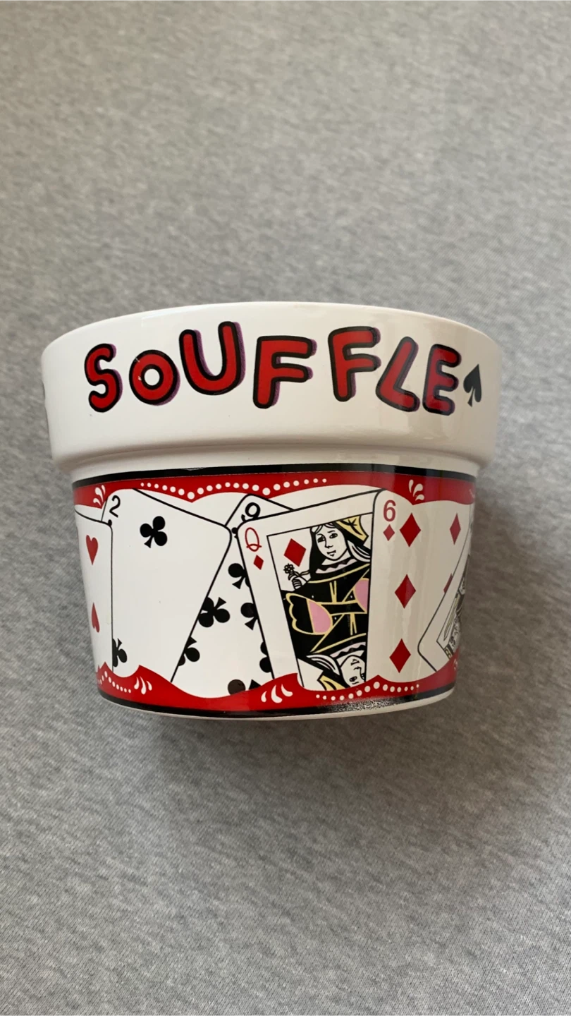 Vintage Playing Card Ceramic Popcorn Bowl - photo 2